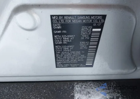 2017 Nissan Rogue Sv из США, поврежденный, VIN KNMAT2MV9HP553309